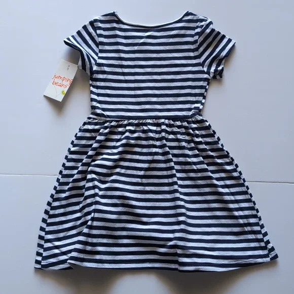 2T Toddler Girl Dress, Jumping Beans Navy & White Striped - Picture 3 of 5